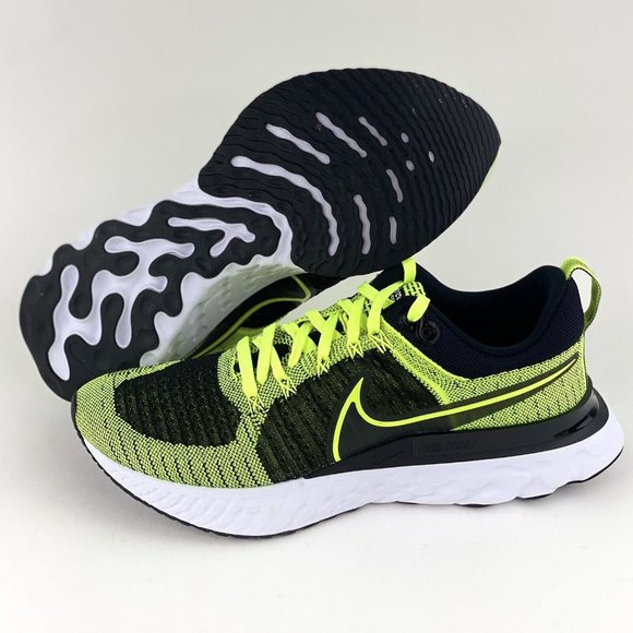 Nike React Infinity Run Flyknit 2 Volt Black Men's Sneakers Shoes CT2357 700 - Picture 2 of 12